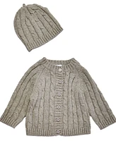 3 Stories Trading Baby Cable Knit Baby Cardigan with Beanie