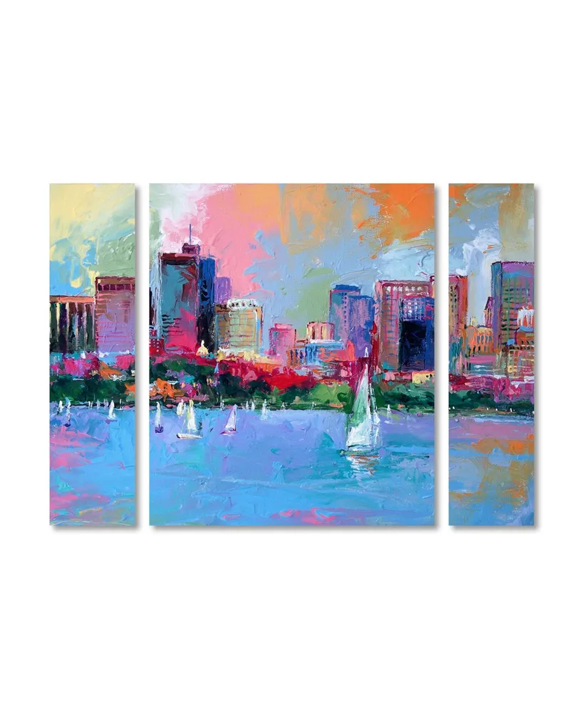 Richard Wallich 'Boston 3' Multi Panel Art Set Large - 41" x 30" x 2"