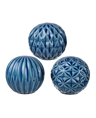 Marbleized Ball Accents Patterned, Set of 3