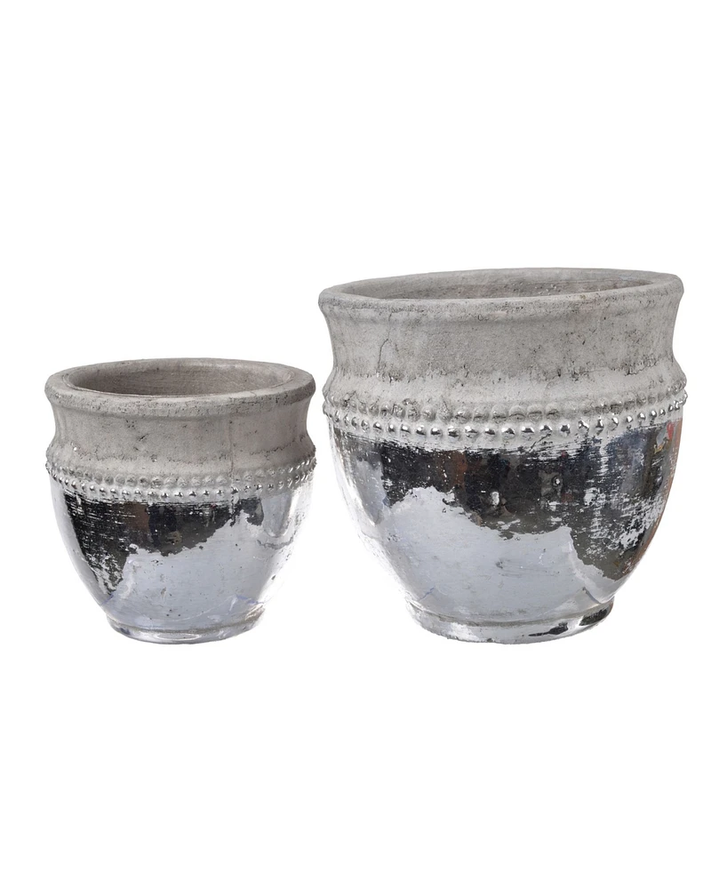 Ab Home Uma Natural Ceramic Pots, Set of 2