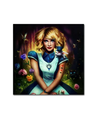 JoJoesArt 'Alice in Wonderland' Canvas Art - 14" x 14" x 2"