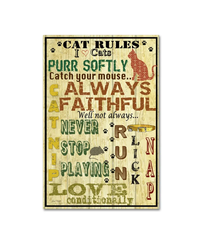 Jean Plout 'Cat Rules' Canvas Art - 24" x 16" x 2"