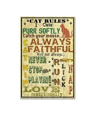 Jean Plout 'Cat Rules' Canvas Art - 24" x 16" x 2"