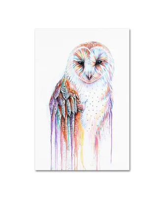Michelle Faber 'Barred Rainbow Owl' Canvas Art - 19" x 12" x 2"