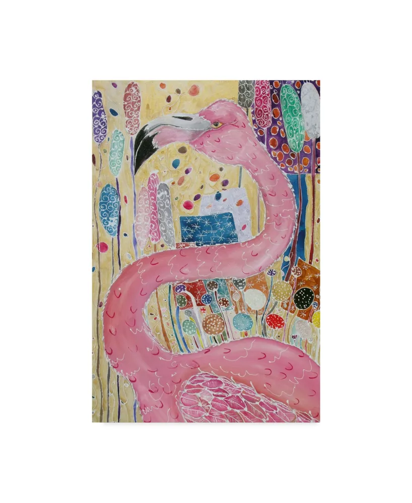 Lauren Moss 'Flamingo Fantasy' Canvas Art - 24" x 16" x 2"