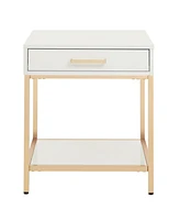 Alios End Table with Gold Chrome Plated Base