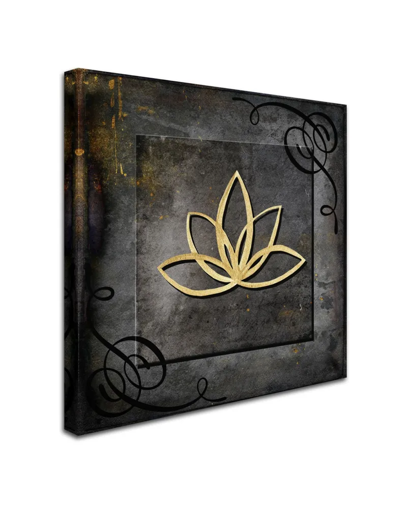 lightbox Journal 'Grunge Gold Crown Lotus' Canvas Art - 18" x 18" x 2"