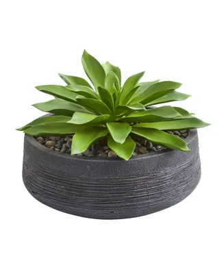Nearly Natural Large Succulent Artificial Plant in Decorative Bowl