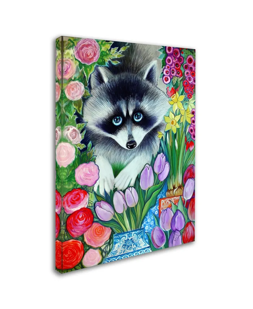 Oxana Ziaka 'Raccoon' Canvas Art - 19" x 14" x 2"