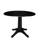 International Concept 42" Round Dual Drop Leaf Pedestal Table