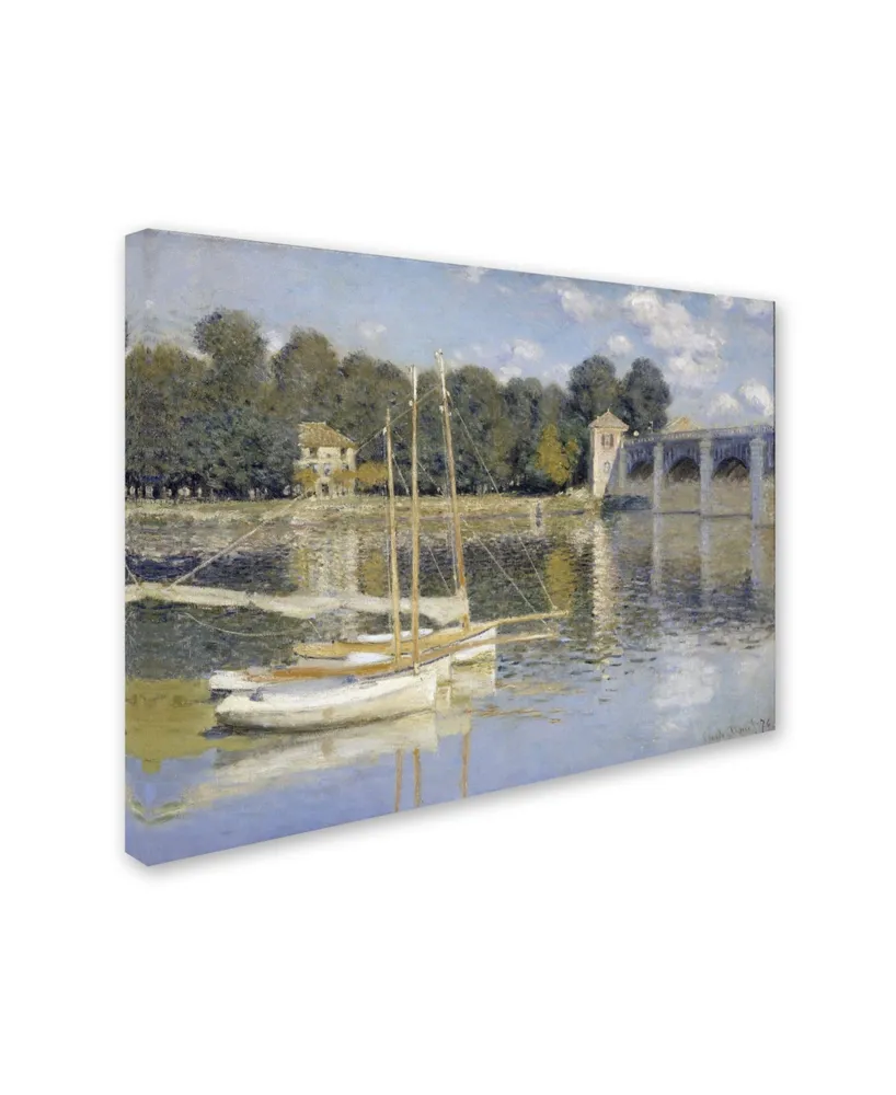 Monet 'The Argenteuil Bridge' Canvas Art - 32" x 24" x 2"