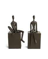 Danya B. Bookend Set with Man and Woman Sitting on a Block