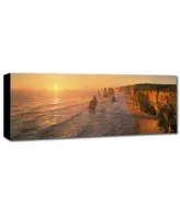 John Xiong 'Seashore Sunrise' Canvas Art - 47" x 16" x 2"