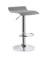 Leick Home Adjustable Swivel Stool with Chrome Base, Set of 2, Gray