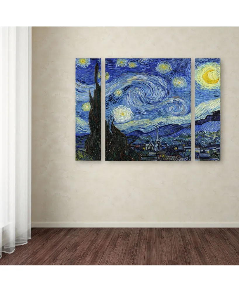 Vincent van Gogh 'Starry Night' Multi Panel Art Set Large - 41" x 30" x 2"