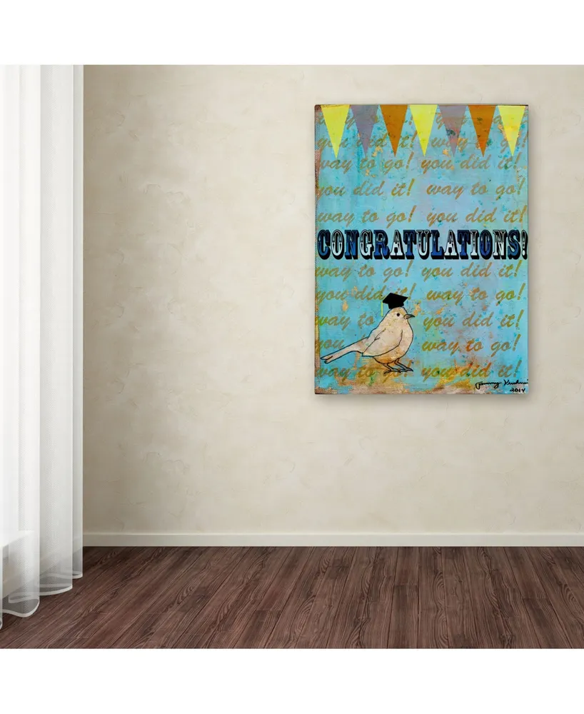 Tammy Kushnir 'Congratulations Bird' Canvas Art - 24" x 18" x 2"