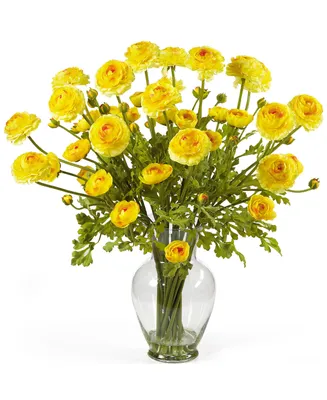 Nearly Natural Ranunculus Liquid Illusion Silk Flower Arrangement