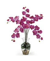 Nearly Natural Phalaenopsis Liquid Illusion Silk Flower Arrangement