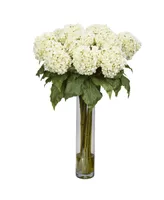 Nearly Natural Hydrangea w/ Cylinder Silk Flower Arrangement