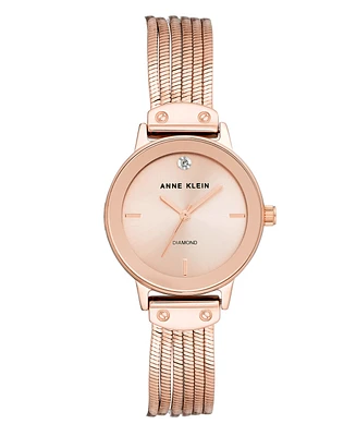 Anne Klein Sunray Dial with A Genuine Diamond Watch