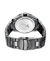 Jbw Men's Bond Diamond (1/10 ct.t.w.) Black Ion-Plated Stainless Steel Watch