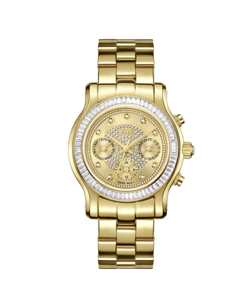 Jbw Women's Laurel Diamond (1/10 ct.t.w.) 18k Gold Plated Stainless Steel Watch