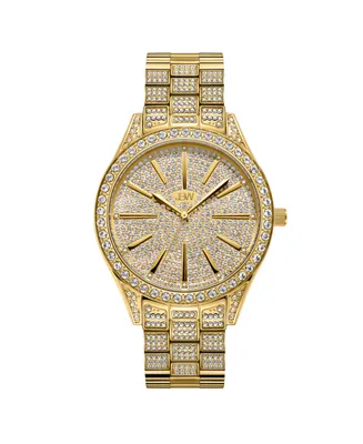 Jbw Women's Cristal Diamond (1/8 ct.t.w.) 18k Gold Plated Stainless Steel Watch