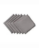 Solid Gray Heavyweight Fringed Napkin Set of 6