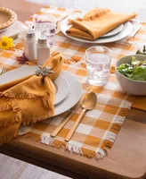 Pumpkin Spice Heavyweight Check Fringed Placemat Set of 6