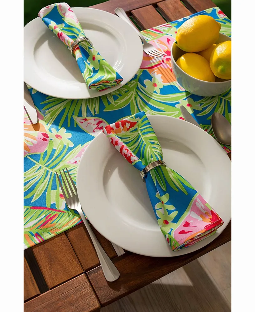 Summer Floral Print Outdoor Napkin Set of 6