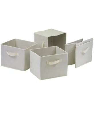 Winsome Capri Set of 4 Foldable Beige Fabric Baskets