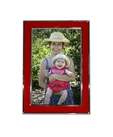 Lawrence Frames Silver Plated Metal with Red Enamel Picture Frame