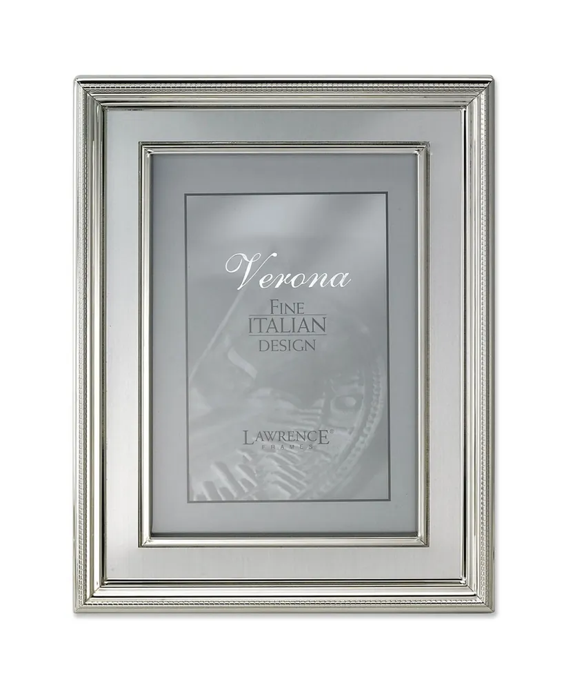 Lawrence Frames Silver Plated Metal Picture Frame - Brushed Silver Inner Panel
