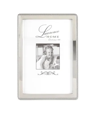 Lawrence Frames Silver Metal Picture Frame with Delicate Outer Border Of Beads