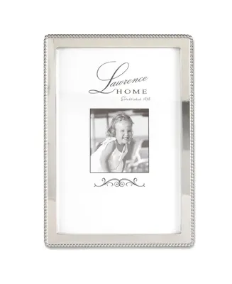 Lawrence Frames Silver Metal Picture Frame with Delicate Outer Border Of Beads - 4" x 6"