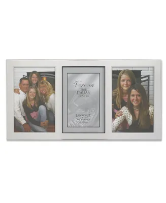 Lawrence Frames Brushed Silver Metal and Shiny Metal Two Tone Triple Opening Panel - 4" x 6"