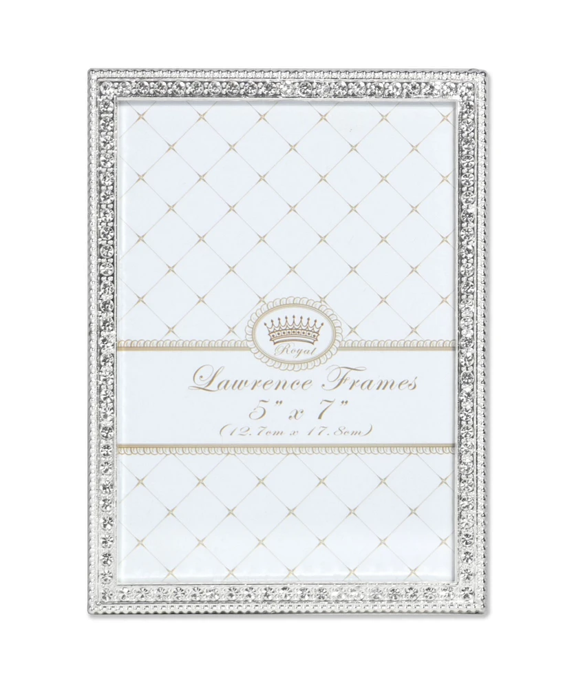 Lawrence Frames Sarah Silver Metal Frame with Crystal - 5" x 7"