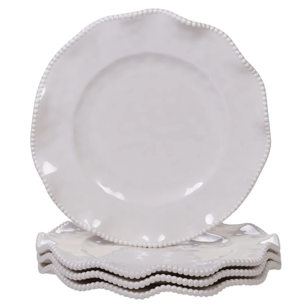 Certified International Perlette Cream Melamine 4-Pc. Dinner Plate Set