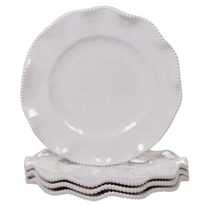 Certified International Perlette Cream Melamine 4-Pc. Dinner Plate Set