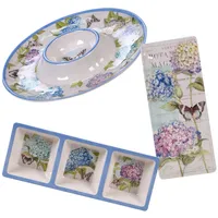 Certified International Hydrangea Garden Melamine 3-Pc. Hostess Set