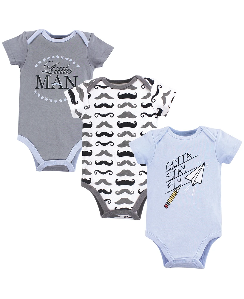 Hudson Baby Infant Boy Cotton Bodysuits 3pk, Gotta Stay Fly, 18-24 Months