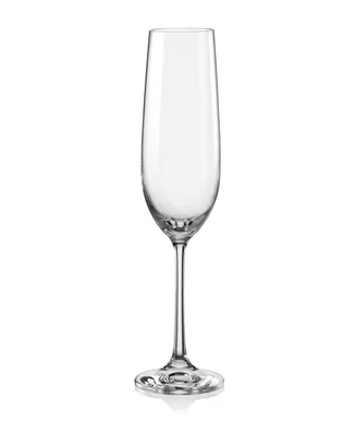 Red Vanilla Viola Fluted Champagne Glass 6.5 Oz, Set of 12