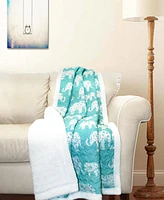 Lush Decor Elephant Print Sherpa Throw, 50" x 60"