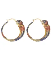 Noir Multi-Colored Cubic Zirconia Parrot Hoop Earring