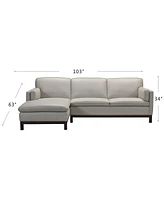 Closeout! Virton 2-Pc. Leather Chaise Sectional Sofa, Created for Macy's