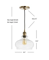 Jonathan Y Wyatt 9.5" Adjustable Drop Pharmacy Led Pendant