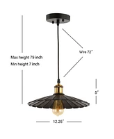 Jonathan Y Lotus 12.25" Adjustable Led Pendant