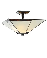 Jonathan Y Julian 15.7" Tiffany-Style Led Semi-Flush Mount