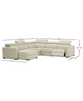 Closeout! Nevio 124" 5-Pc. Fabric Sectional Sofa with Chaise, Created for Macy's