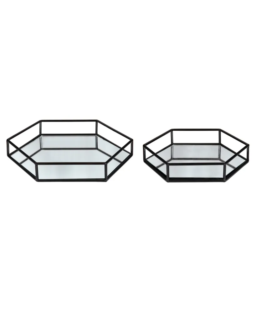 Kate and Laurel Felicia Nesting Metal Mirrored Decorative Trays, 2 Piece